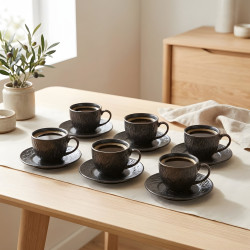Coffee Cup and Saucer Set - 12 Pcs
